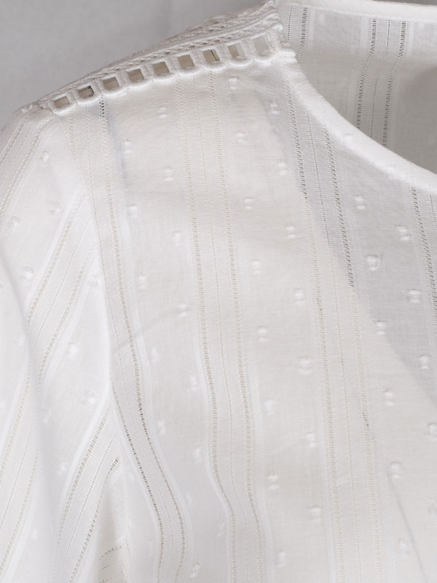 Wallmann Langarmbluse offwhite, Stickerei, Lochmuster #5