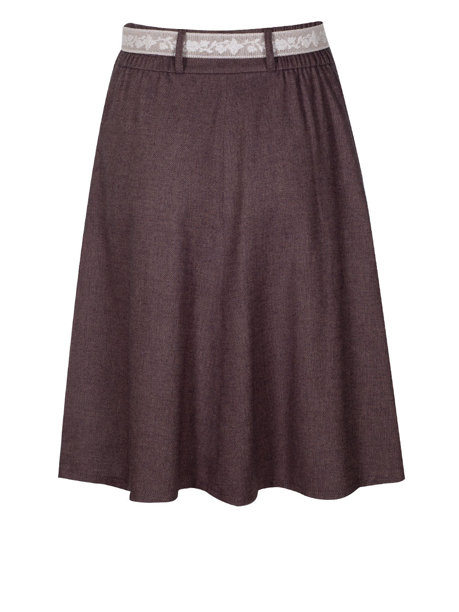 Feli und Hans Damenrock Rosa, kaffeebraun, Gürtel mit Schnalle #3