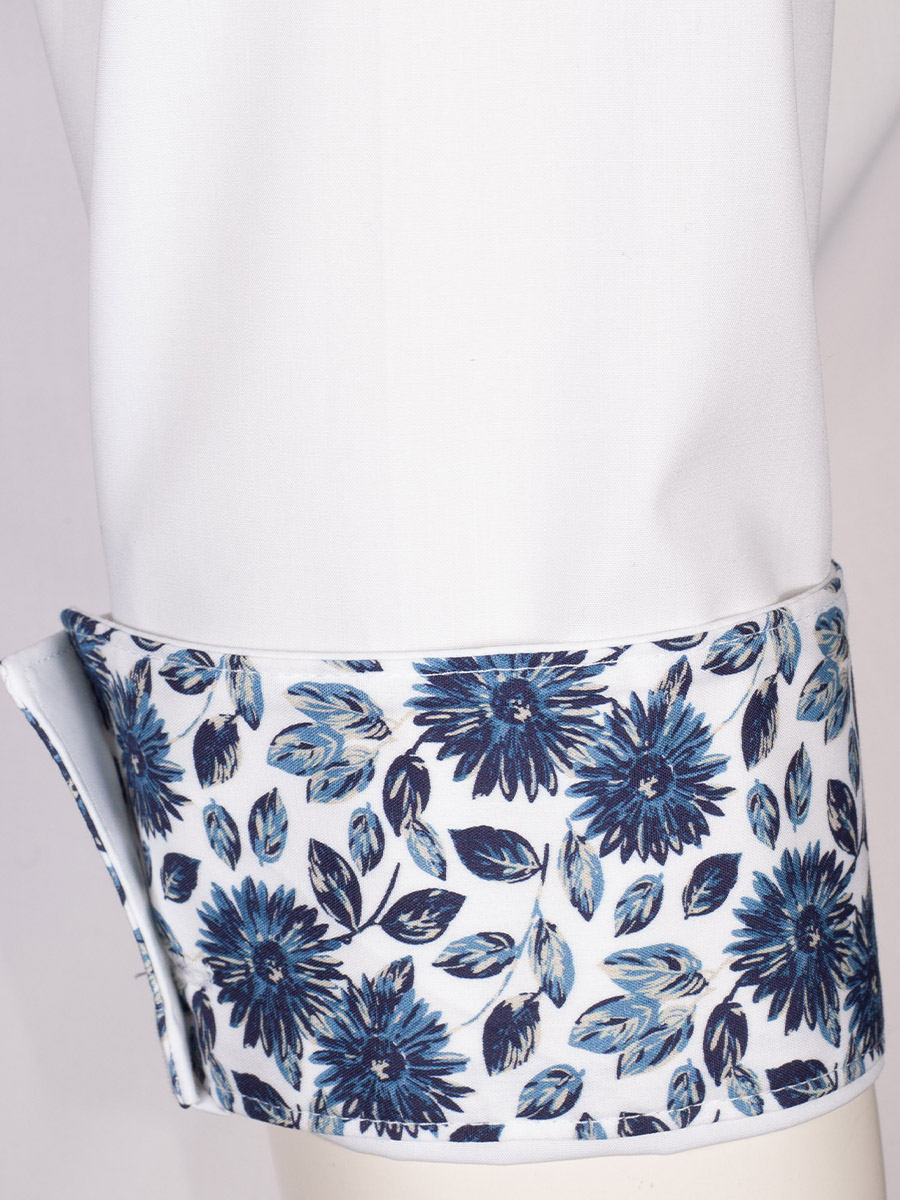 Arido Damenbluse, weiß, blaues Blumenmuster, 3/4-Arm #5