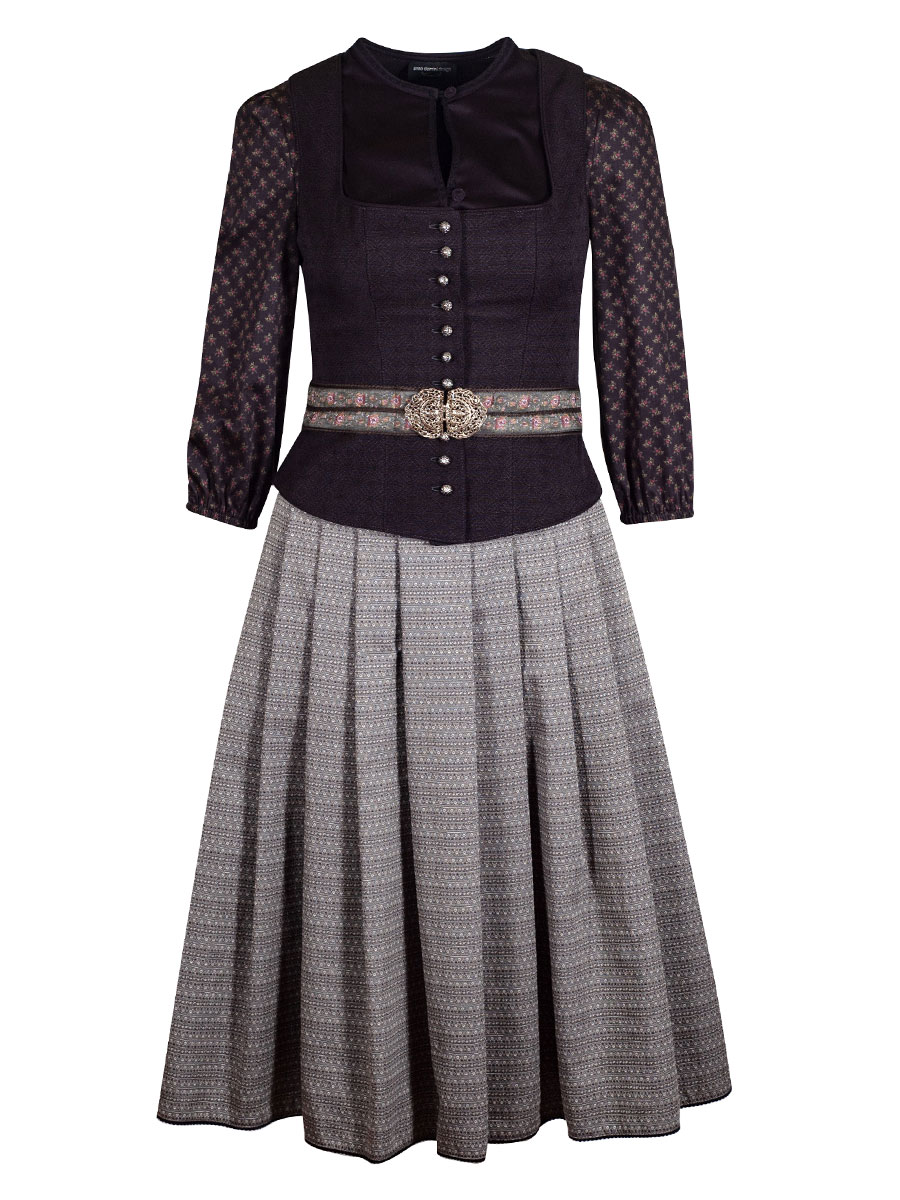 Anno Domini Faltenrock Ziska, anthrazit, gemustert. elegant #2