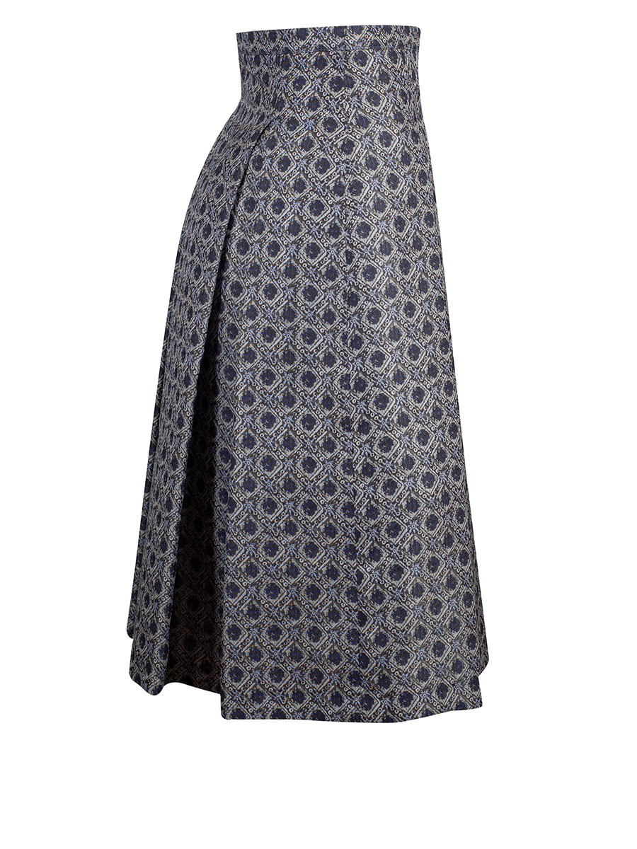 Schloß Orth Faltenrock Scarlett, silber-schwarz-grün, festlich #2