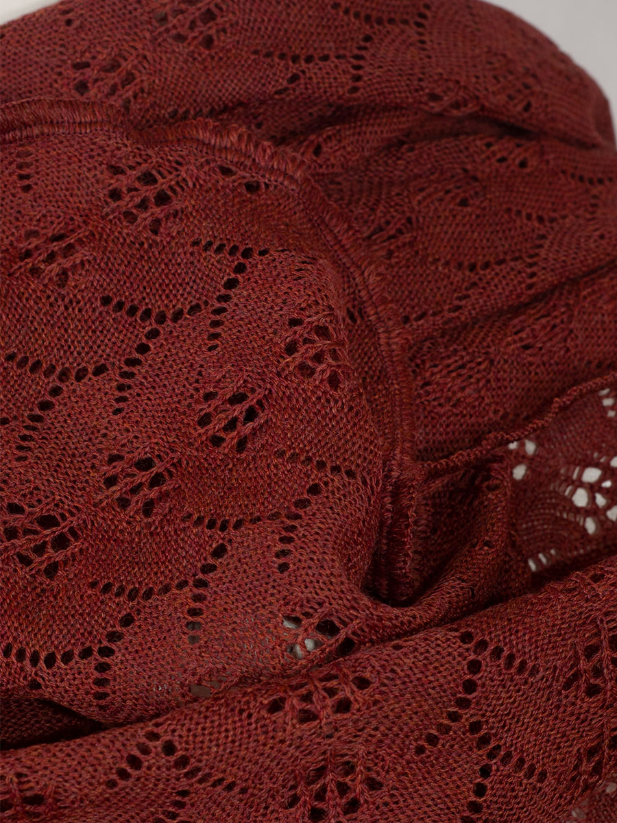 Wenger Strickstola Sofia, terracotta, Lochmuster, gewellter Abschluss #3