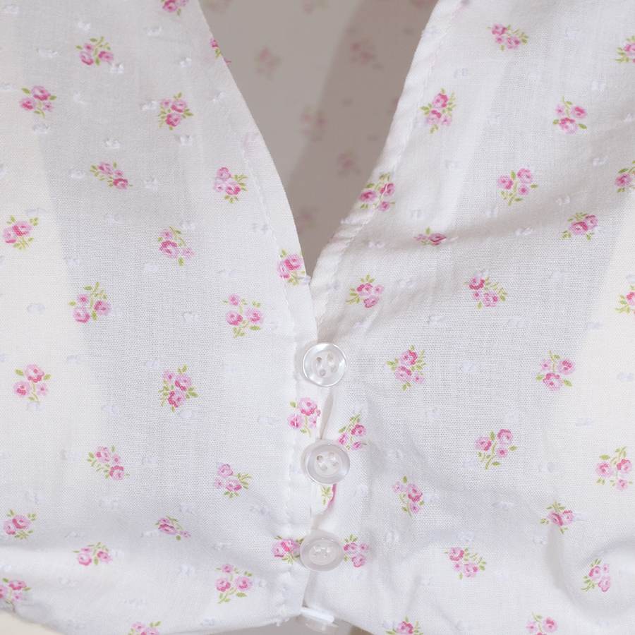 Hammerschmid Anette Dirndlbluse, weiß, rosa Blümchendruck #3