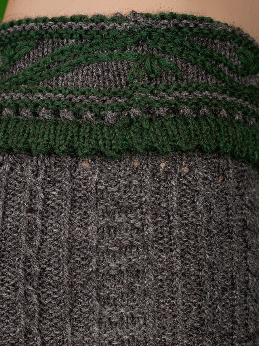 hausg'macht Umschlagstrumpf, dunkelgrau-blaugrün, handgefertigt #4