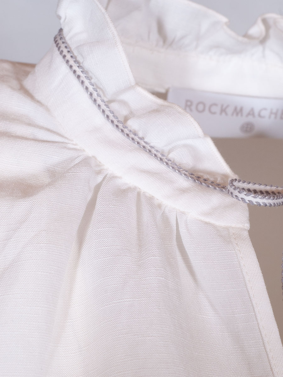 Die Rockmacherin Bluse Nele, naturweiß, hochgeschlossen, Rüschen #3