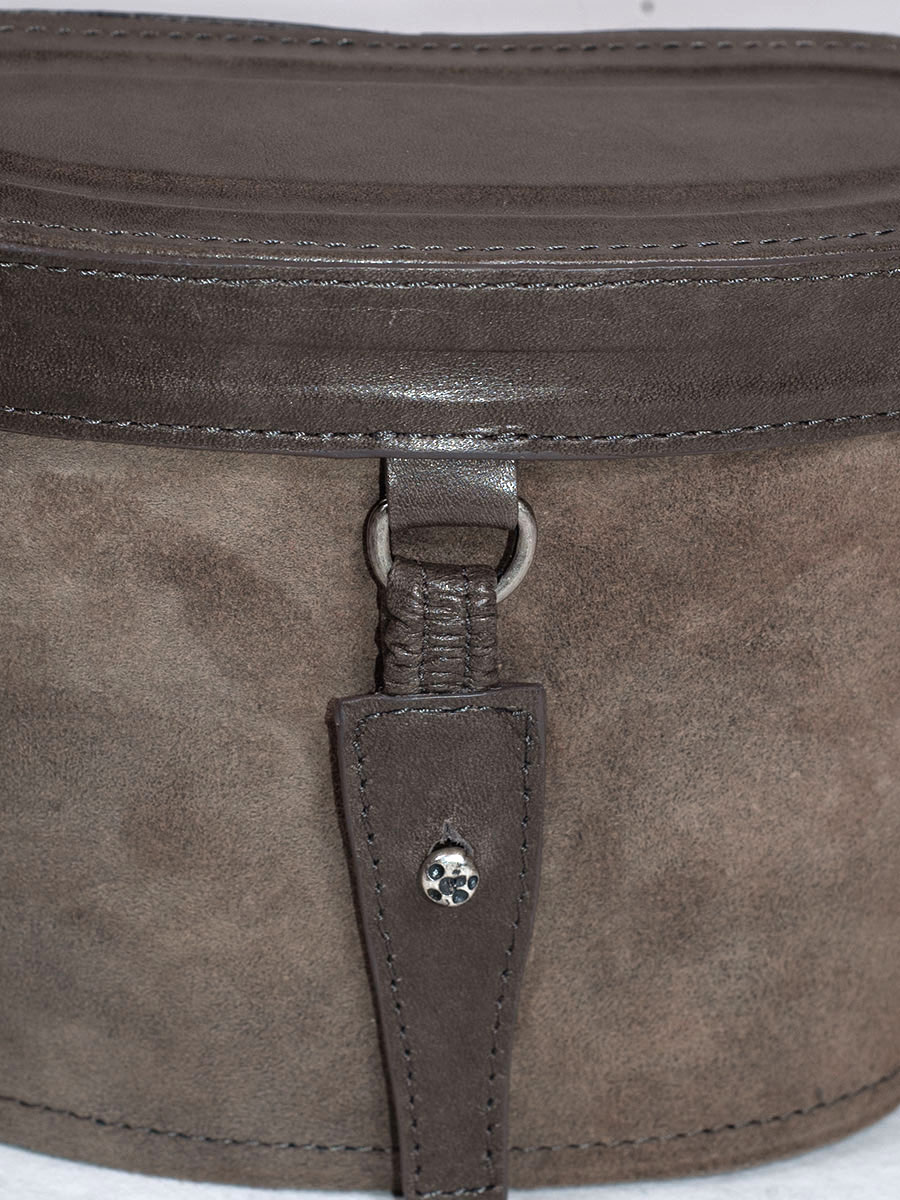 OWA Moden Umhängetasche, Kalbsleder, grau, handgefertigt #4