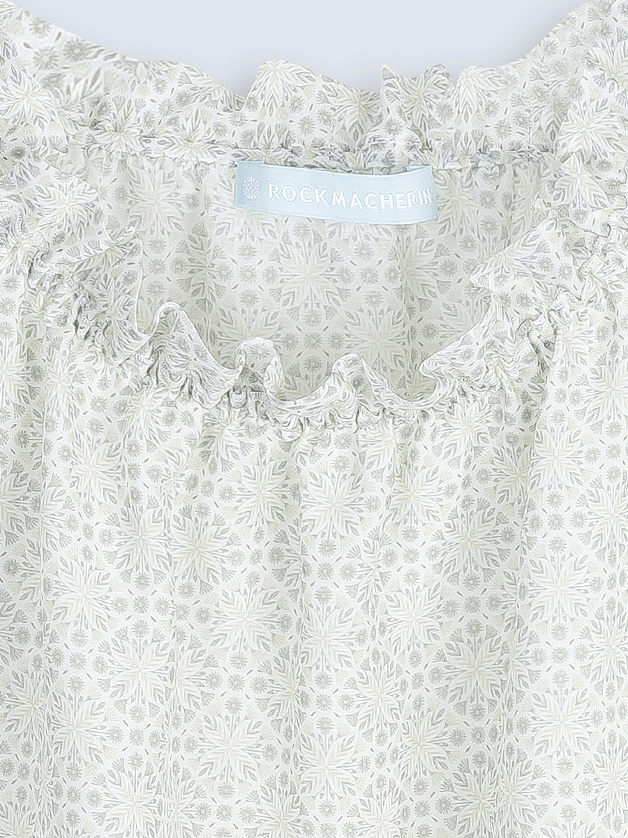 Die Rockmacherin Bluse Edda, Top, weiß-grau gemustert, luftig #5