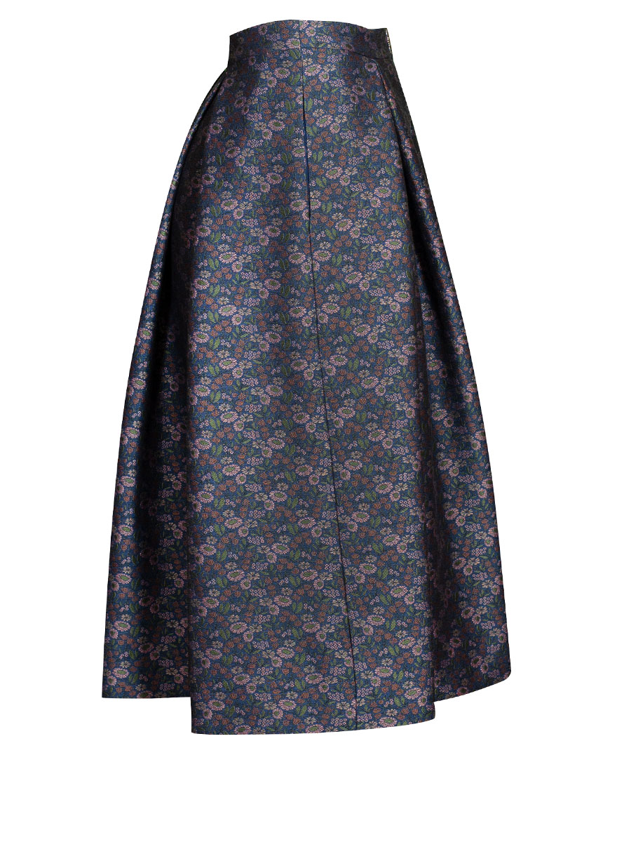 Die Rockmacherin Rock Münter, Falten, blau gemustert Blumenmuster #3