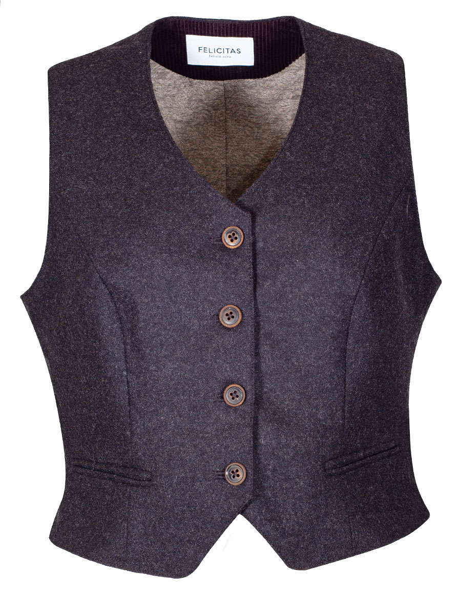 Feli und Hans Damenweste Wencke, anthrazit, leger #1
