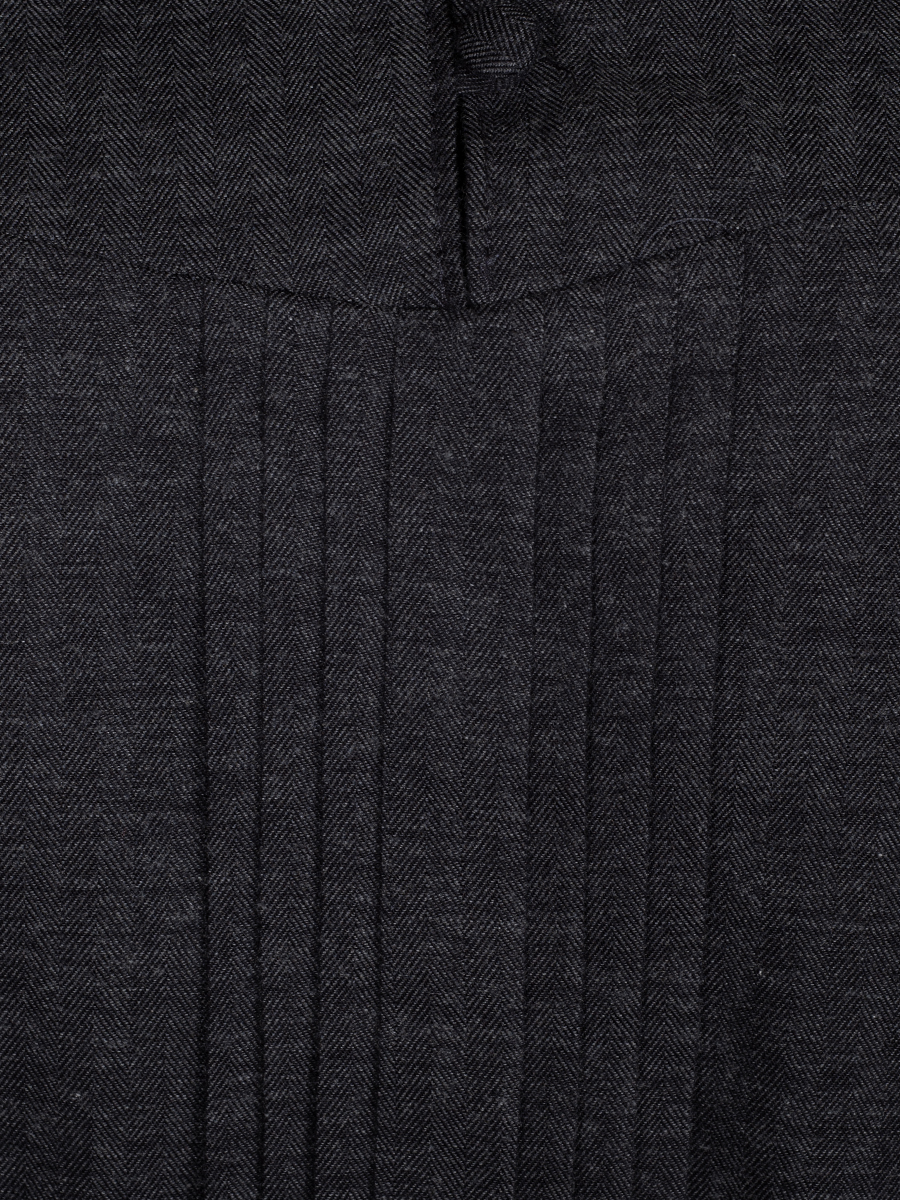 Feli und Hans Flanellbluse Barbarella, anthrazit, Rüschenkragen #4