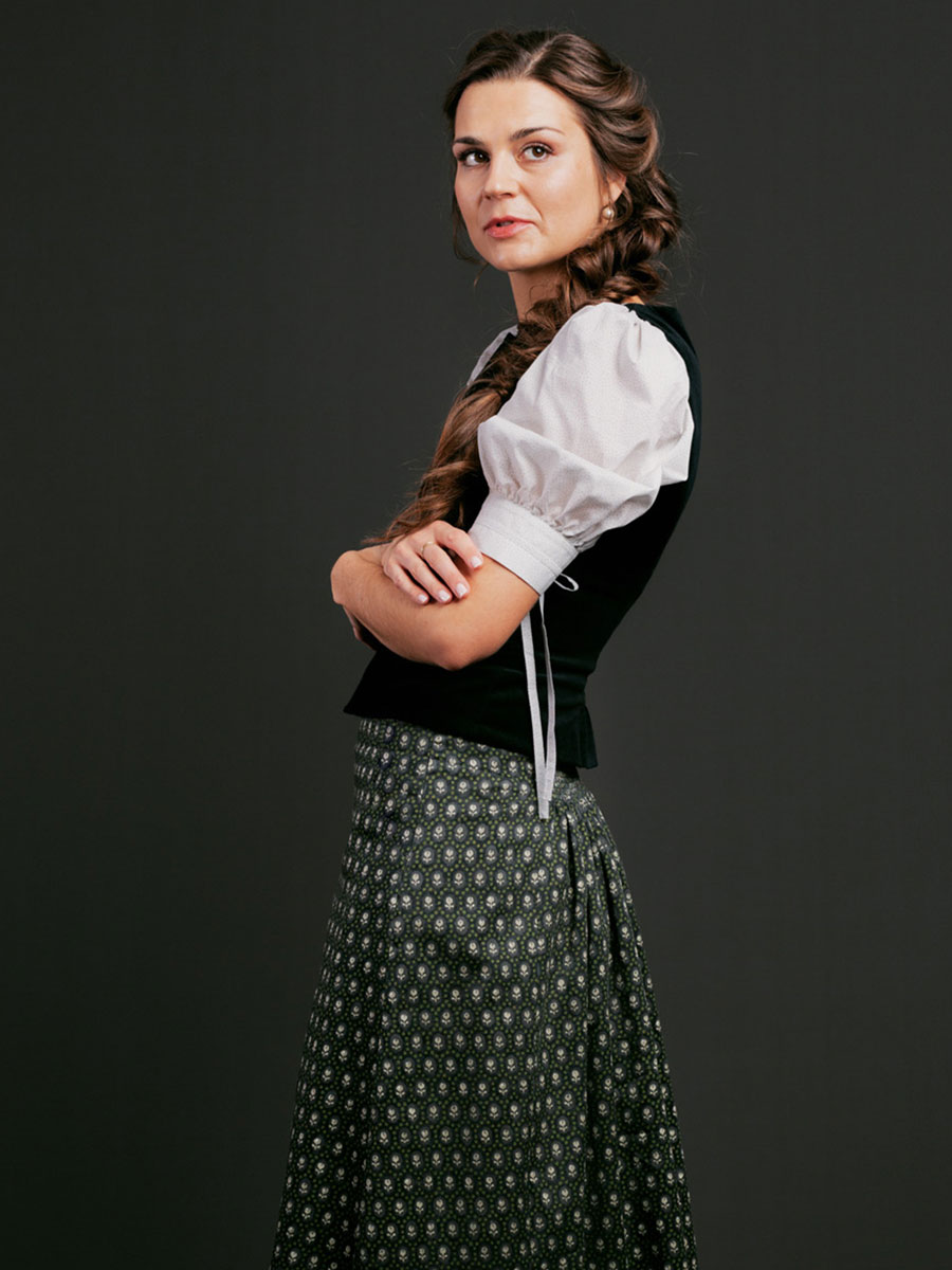 Rockmacherin Bluse Tula, beige, gepunktet, Puffarme #2