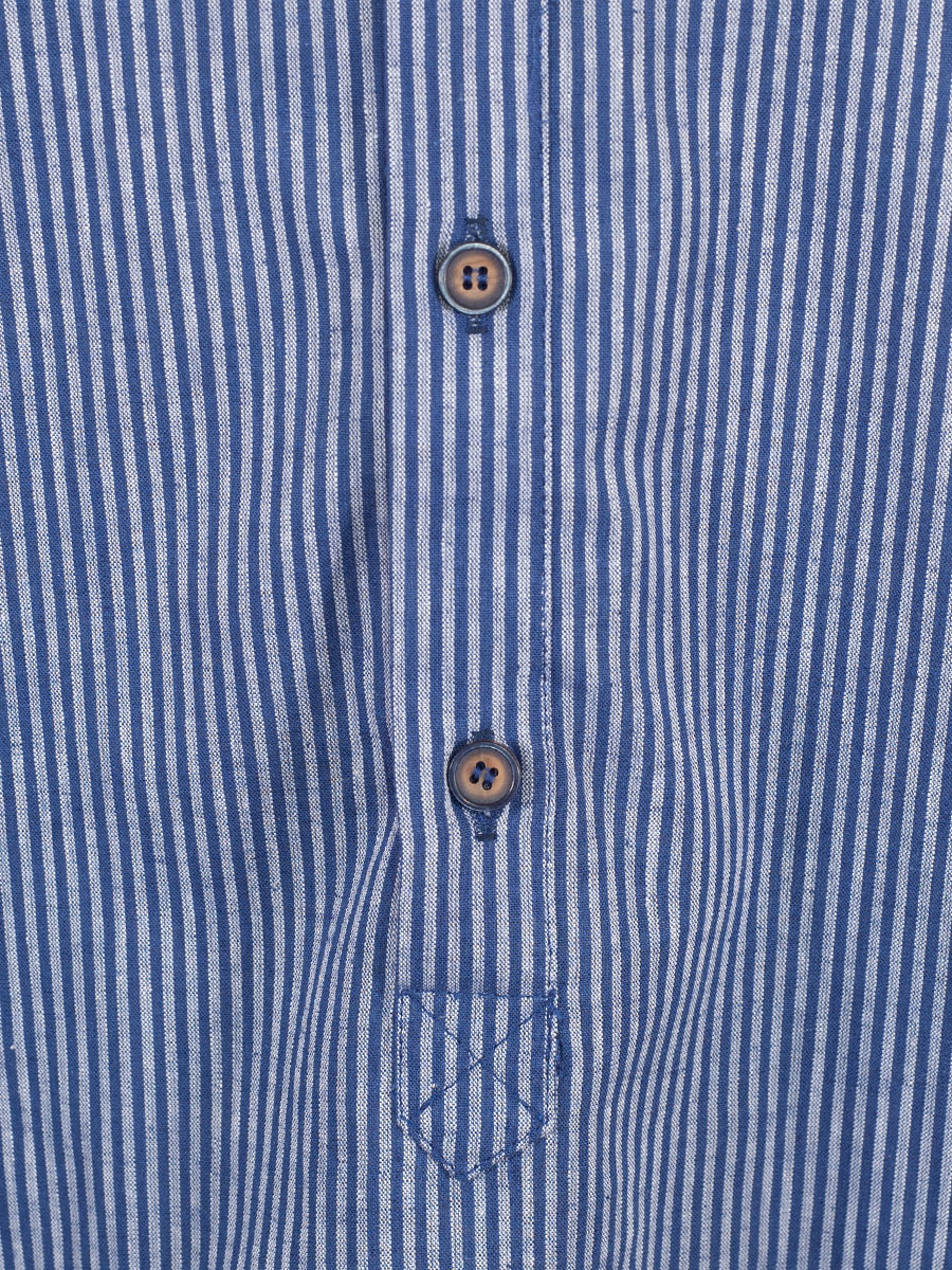 Hammerschmid Trachtenhemd, blau-weiß gestreift, Pfoad, Stehkragen #4