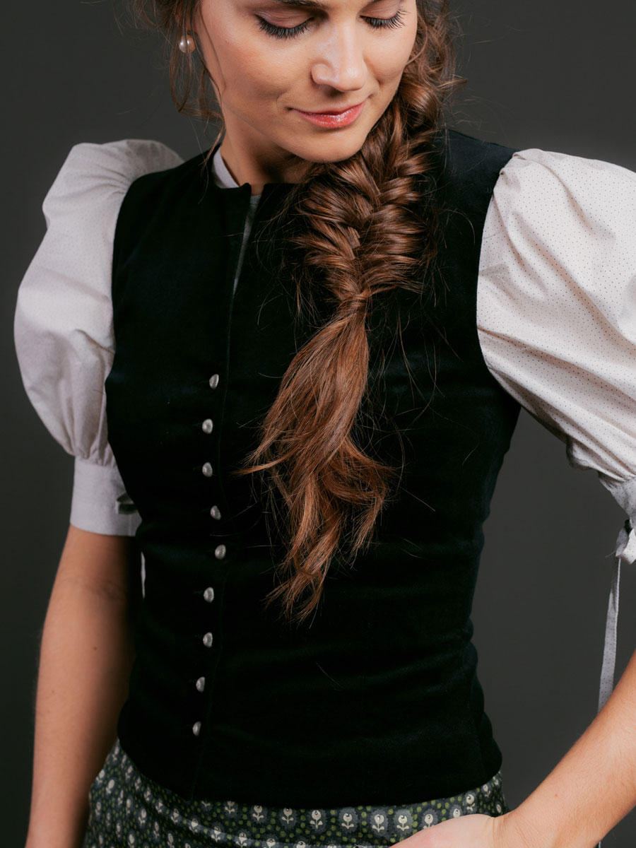 Rockmacherin Bluse Tula, beige, gepunktet, Puffarme #4