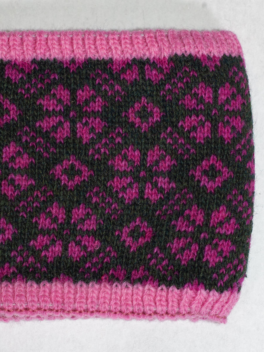 Huber Stirnband Jill pink mit oliv, innen Fleece #2