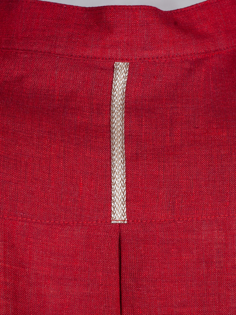 Moser Kleo Leinenkleid, rot, Kurzarm, hochgeschlossen #5
