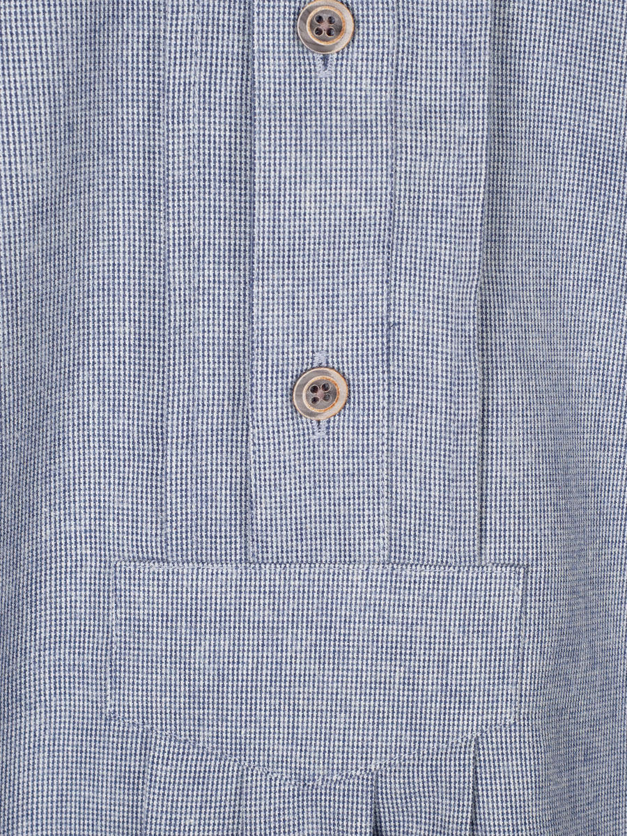 Johann Flanellhemd blau, Liegekragen, Biesen, Pfoad #4