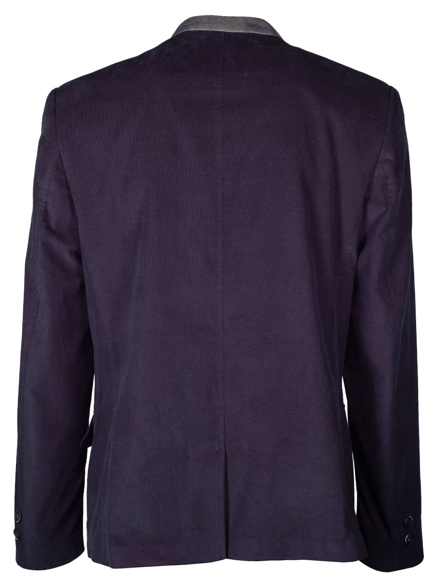 Schloß Orth Feincord Joppe Thaya, marine, grauer Kragen #3