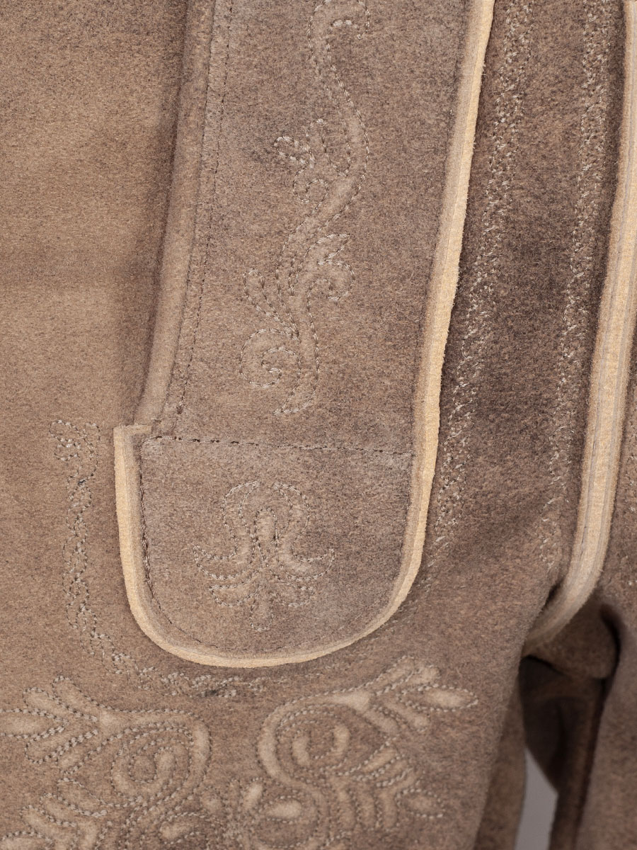 Weinbauer Kurze Lederhose Kaiser, Ziegenvelour, inka, heller Stick #5