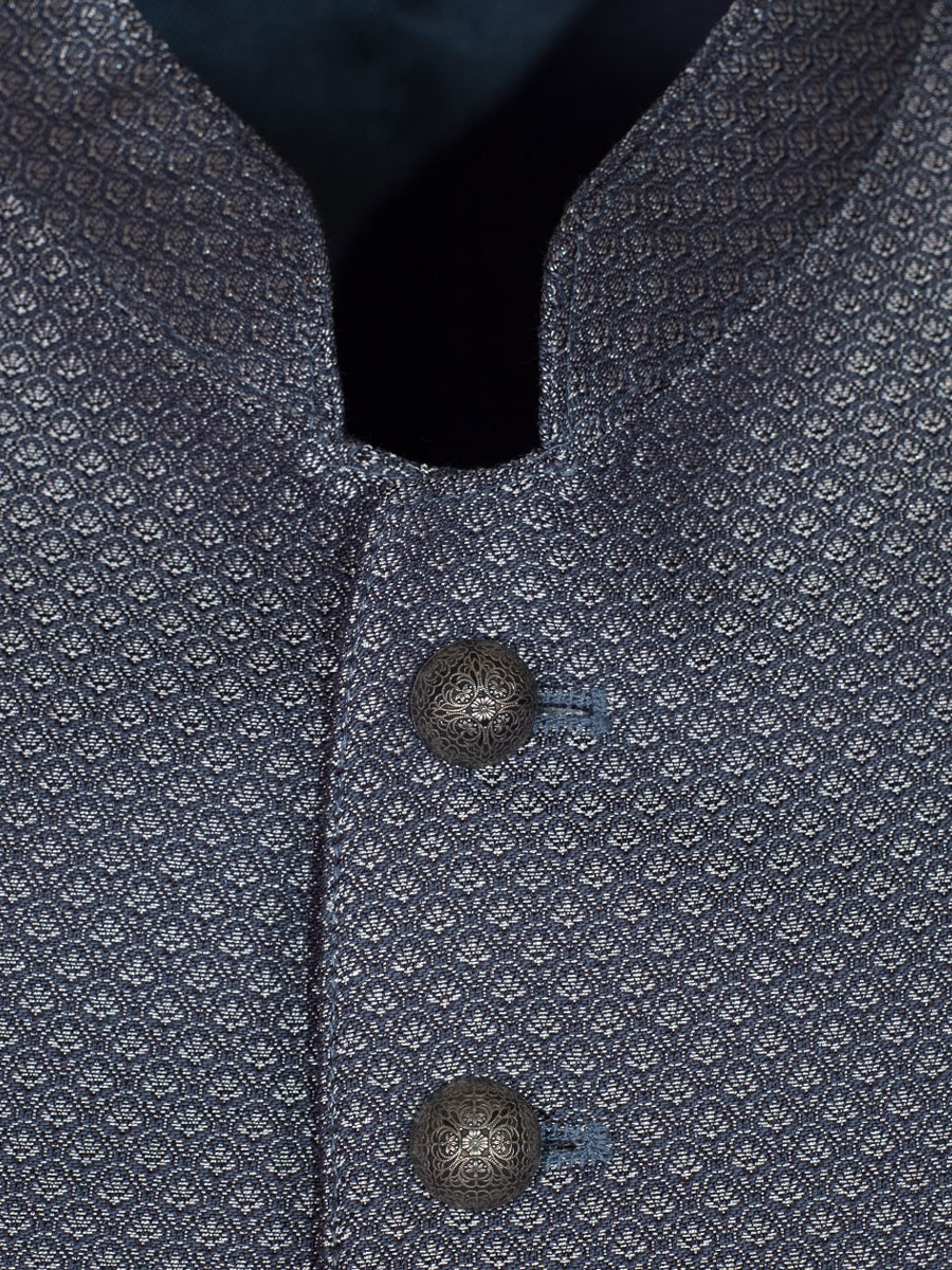 Schloß Orth Herrenweste Belvedere, blau gemustert #4