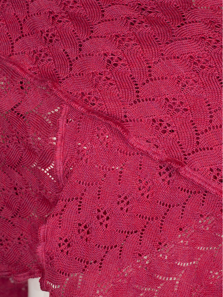 Wenger Strickstola Sofia, pink, Lochmuster, gewellter Abschluss #3