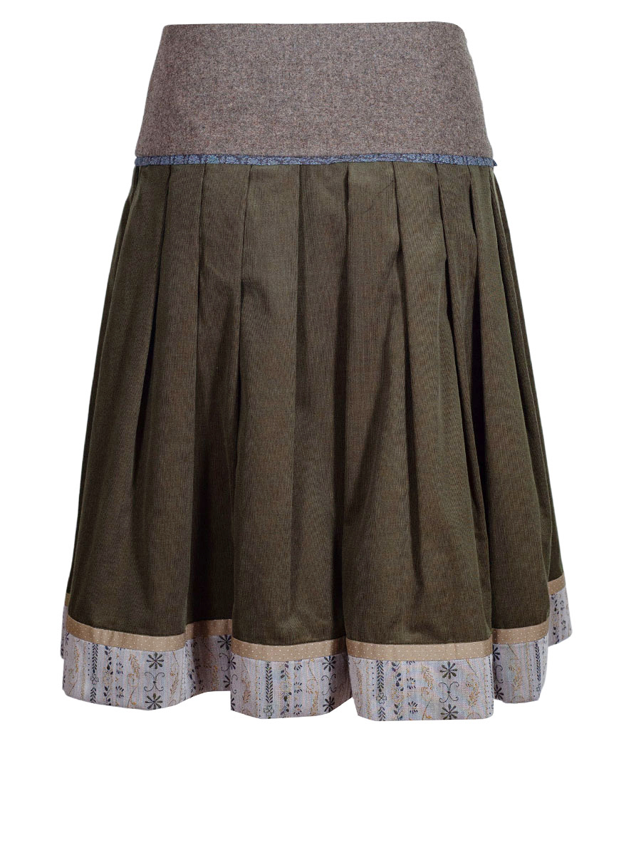 Die Rockmacherin Sattelrock Mooskissal, Feincord, Falten, oliv, C #4