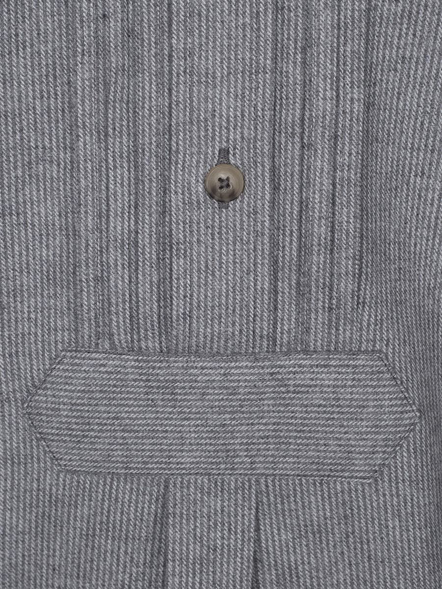 Waldorff Trachtenhemd mittelgrau, gestreift, Pfoad, Stehkragen #4