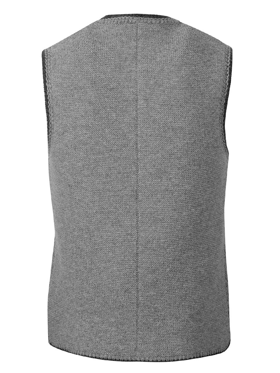 hausg'macht Strickweste Fridolin grau, Rautenmuster #2