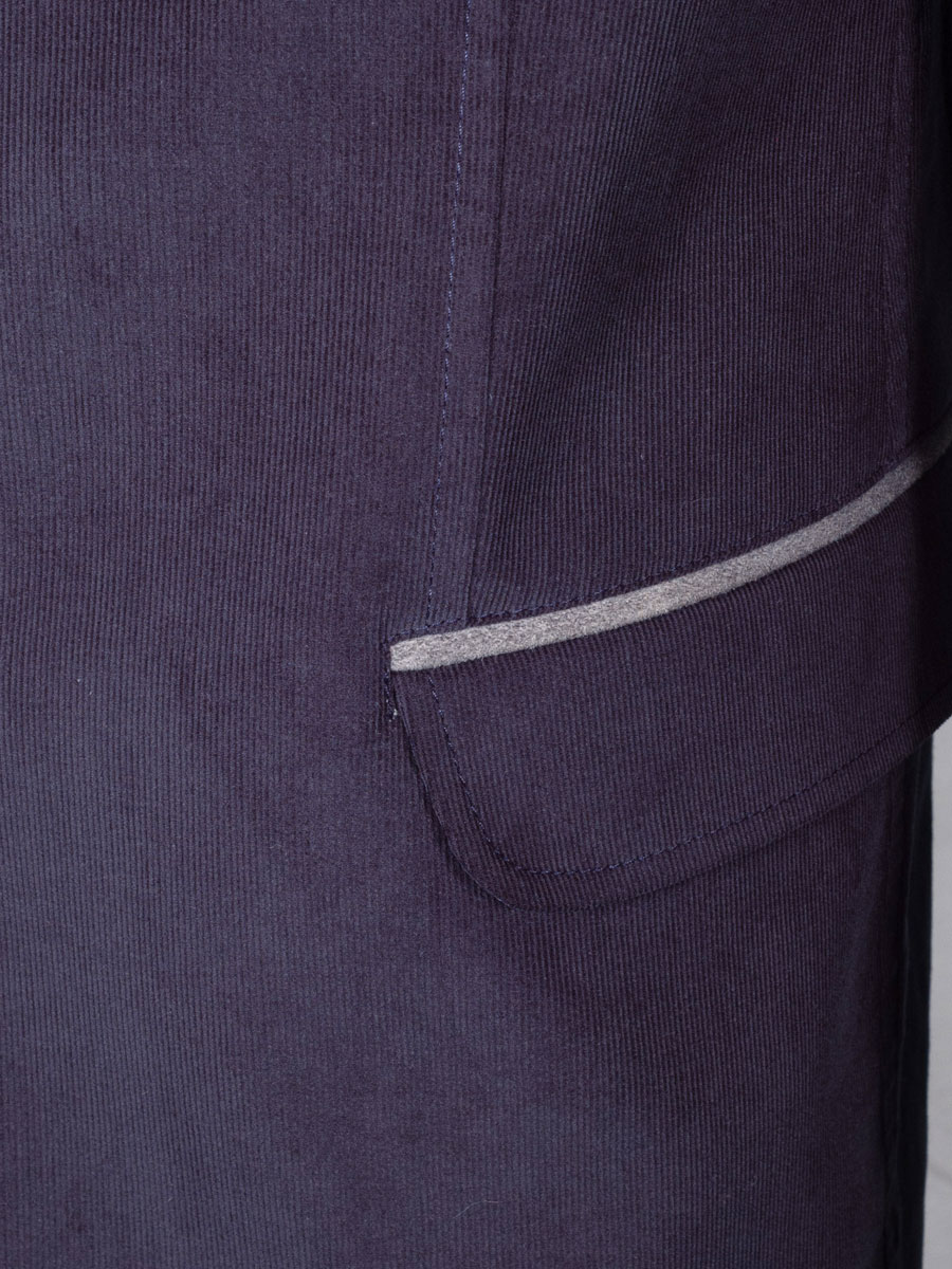 Schloß Orth Feincord Joppe Thaya, marine, grauer Kragen #4