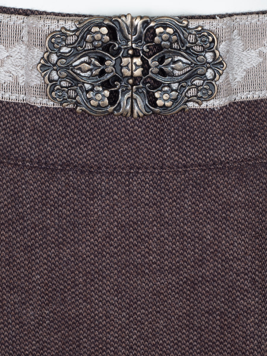 Feli und Hans Damenrock Rosa, kaffeebraun, Gürtel mit Schnalle #4