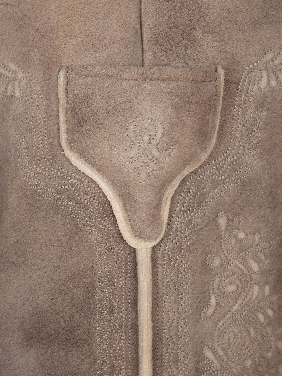 Weinbauer Kurze Lederhose Kaiser, Ziegenvelour, inka, heller Stick #8