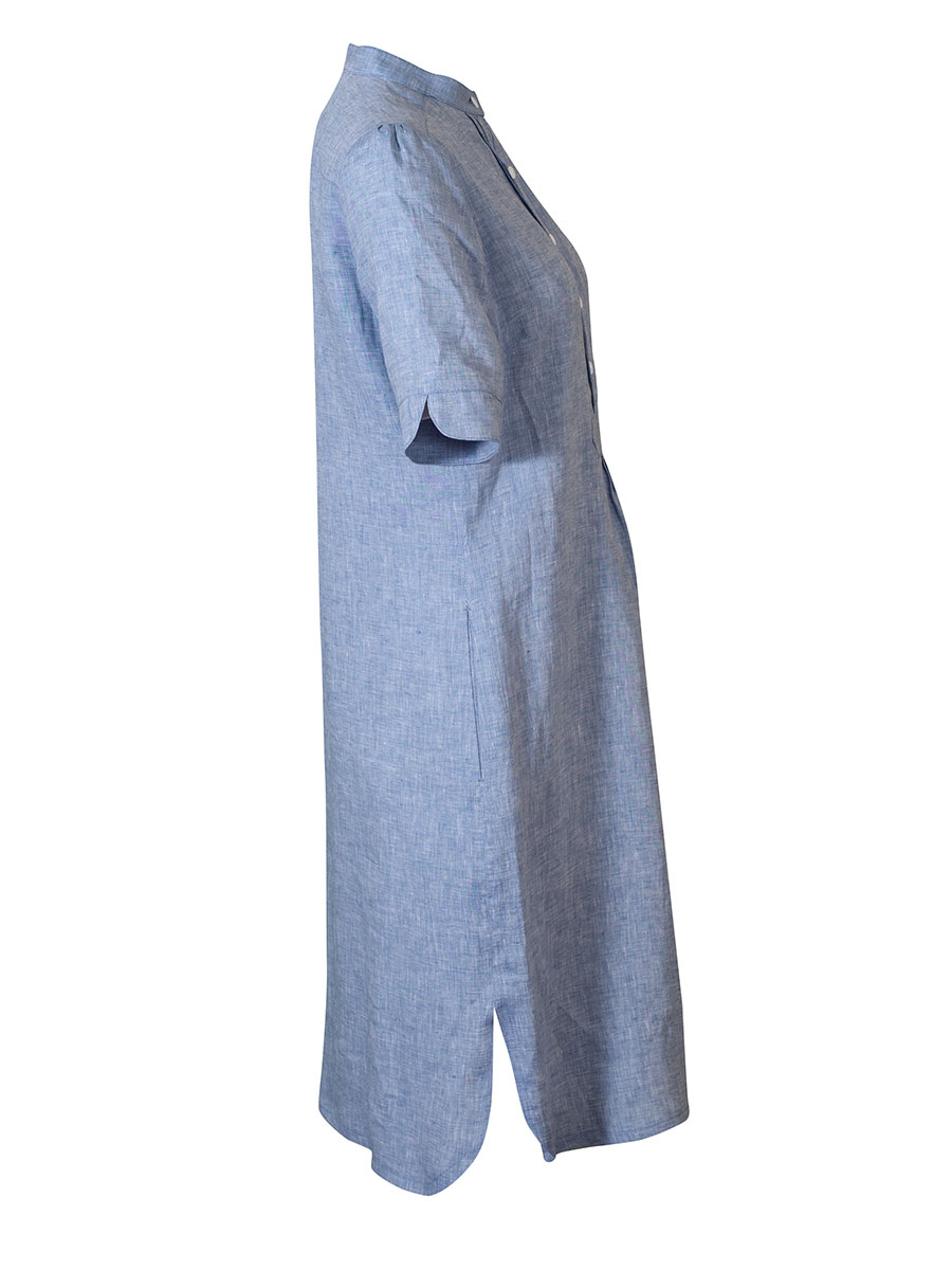 Moser Leinenkleid Kleo, rauchblau, Kurzarm #3