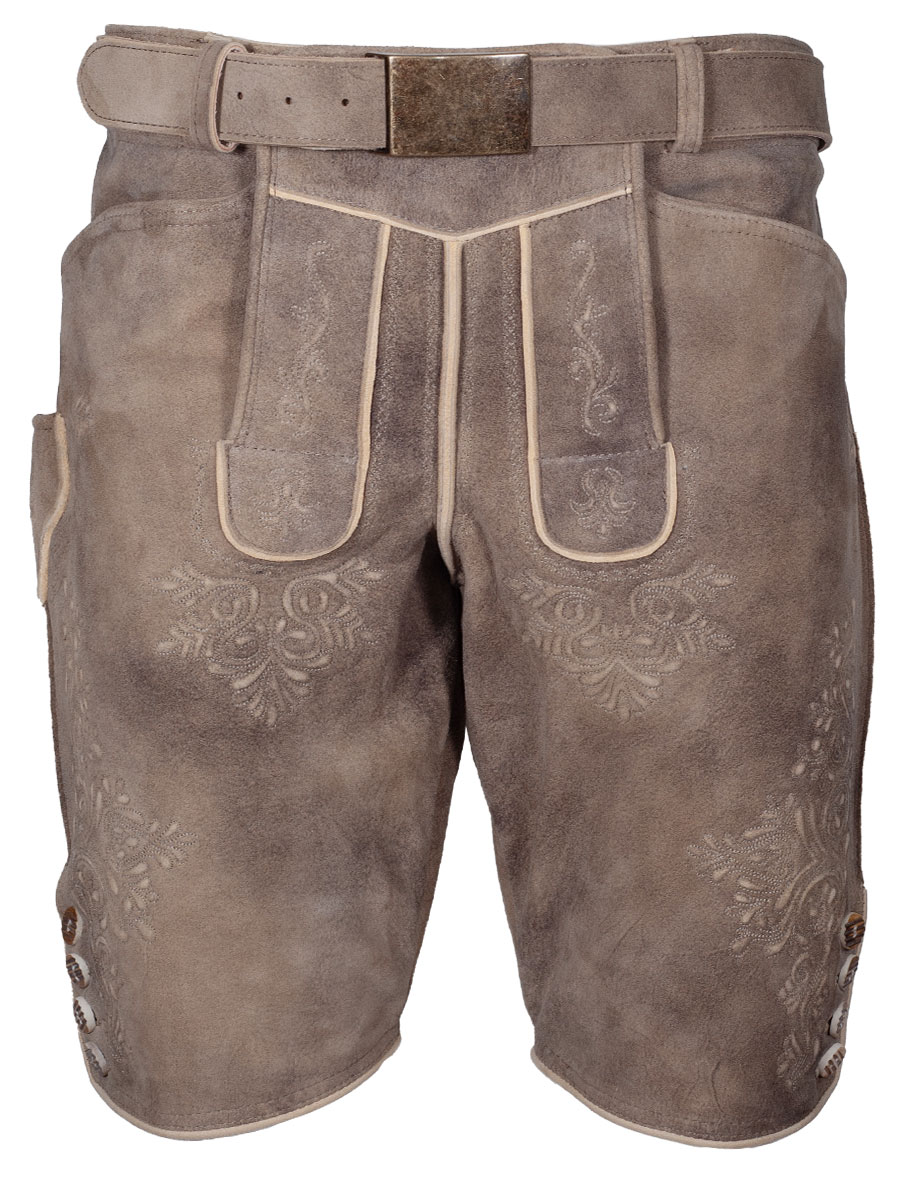 Weinbauer Kurze Lederhose Kaiser, Ziegenvelour, inka, heller Stick #2