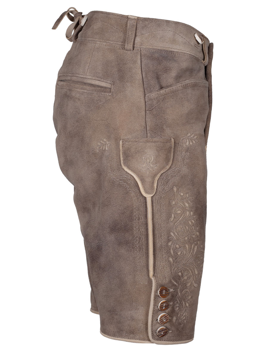 Weinbauer Kurze Lederhose Kaiser, Ziegenvelour, inka, heller Stick #4
