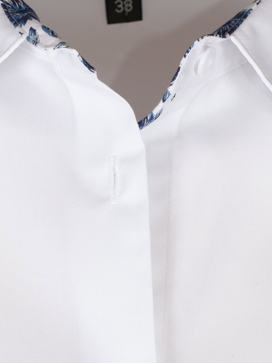 Arido Damenbluse, weiß, blaues Blumenmuster, 3/4-Arm #4