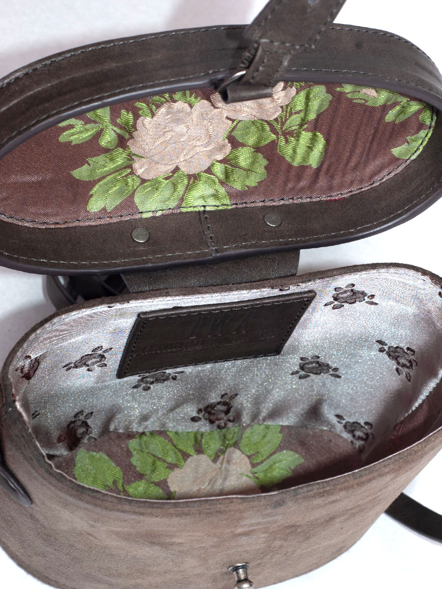 OWA Moden Umhängetasche, Kalbsleder, grau, handgefertigt #2