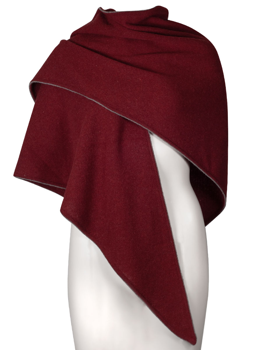 Stapf Wolltuch Bibi, blutrot, kuschlig, dreieckig #1