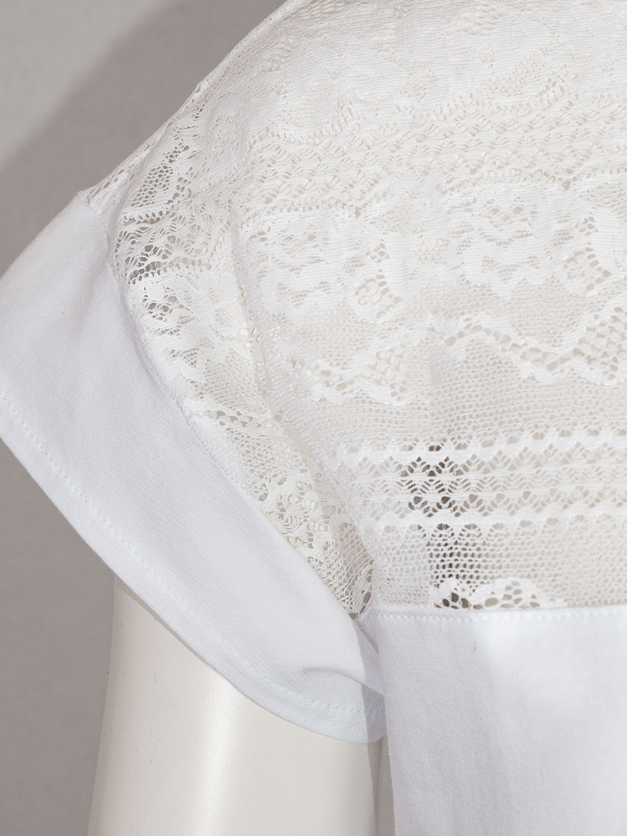 Feli und Hans Damenshirt Susanne, weiß, Spitze #4