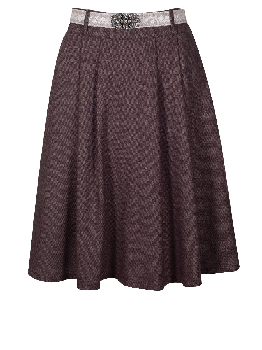 Feli und Hans Damenrock Rosa, kaffeebraun, Gürtel mit Schnalle #1