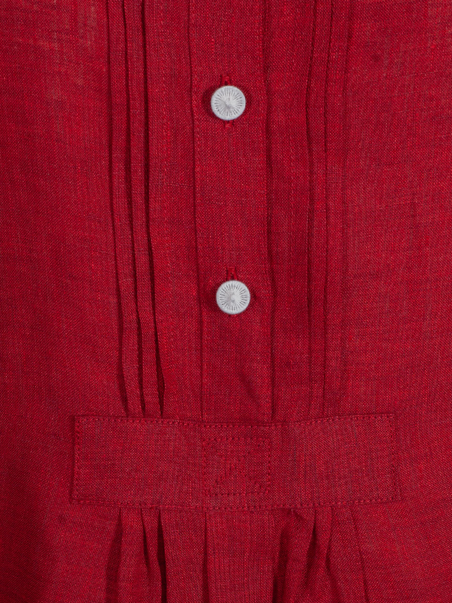 Moser Kleo Leinenkleid, rot, Kurzarm, hochgeschlossen #4