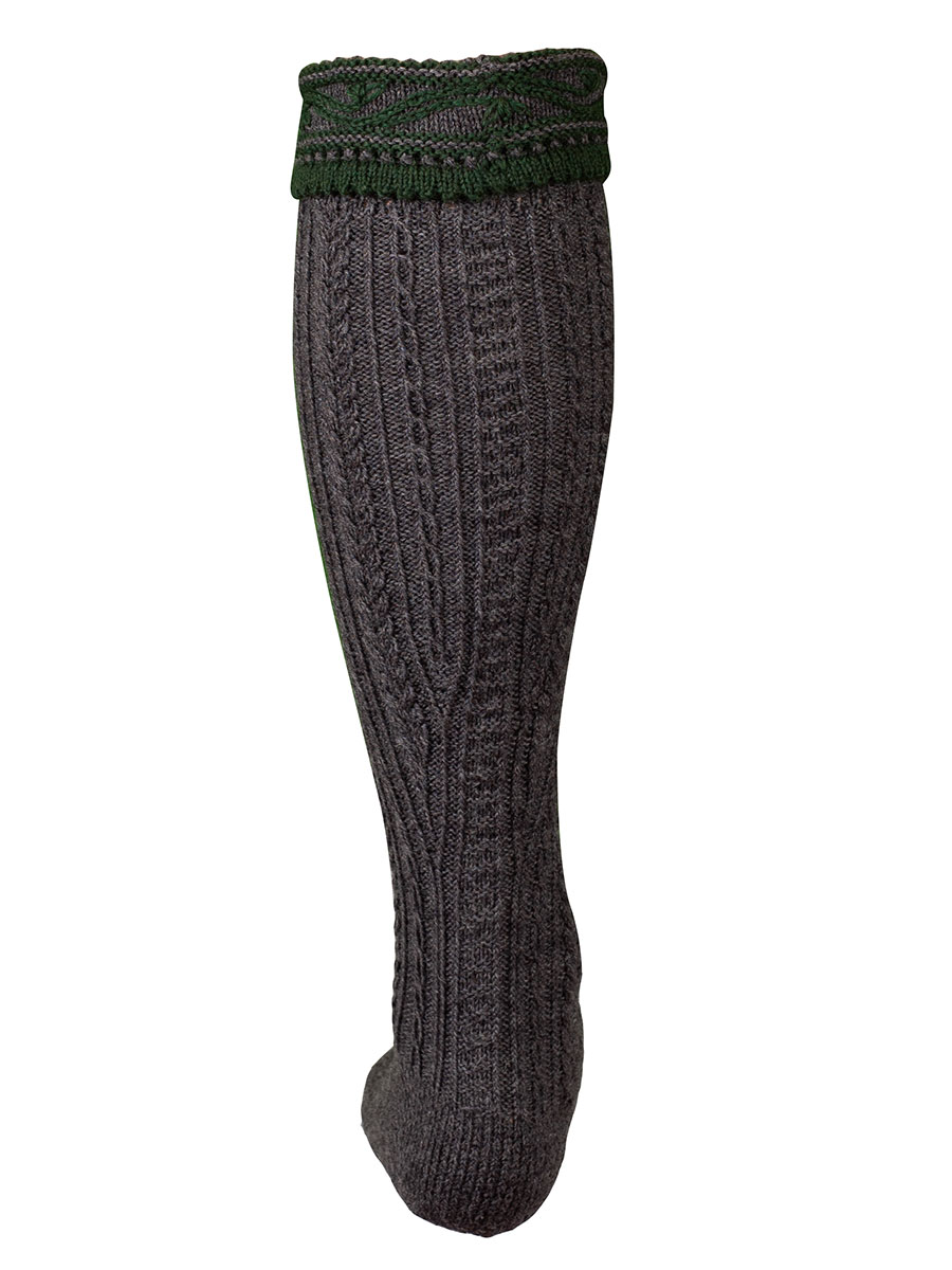 hausg'macht Umschlagstrumpf, dunkelgrau-blaugrün, handgefertigt #3