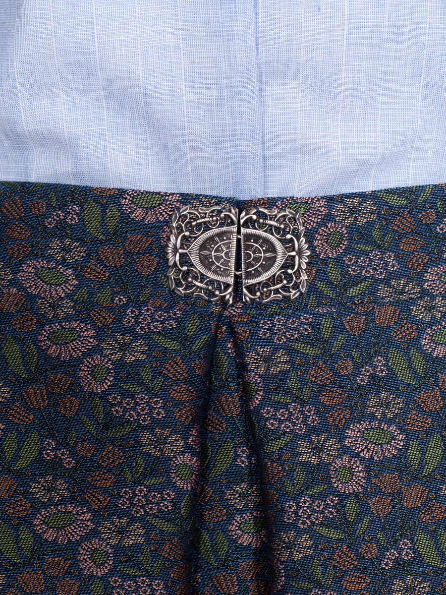 Die Rockmacherin Rock Münter, Falten, blau gemustert Blumenmuster #6