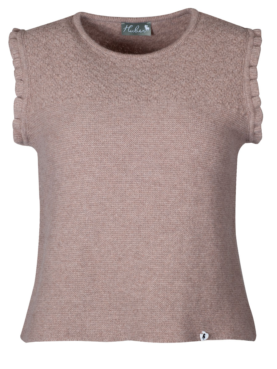 Huber Strickpullunder Nini, berber, Rüschenärmel #1