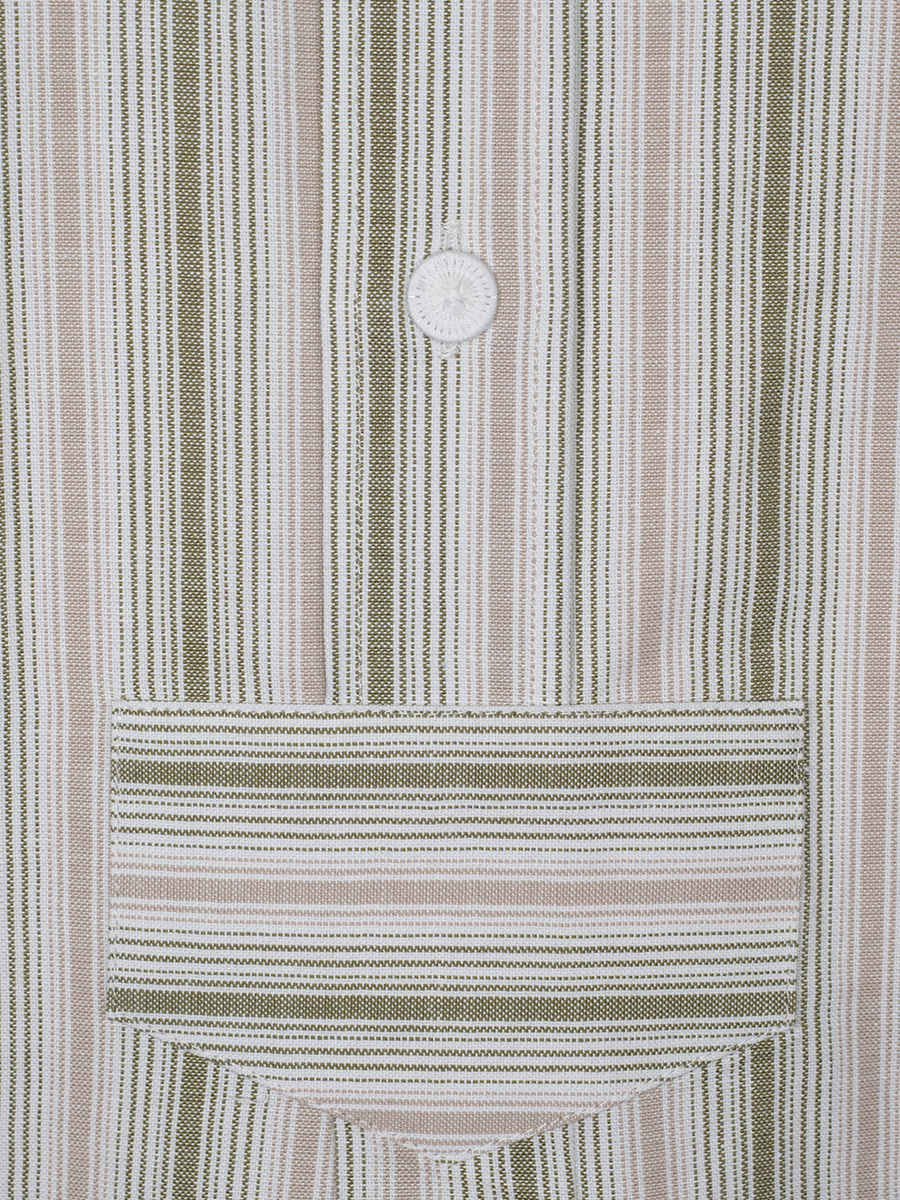 Waldorff Trachtenhemd grün-beige, gestreift, Pfoad, Liegekragen #3
