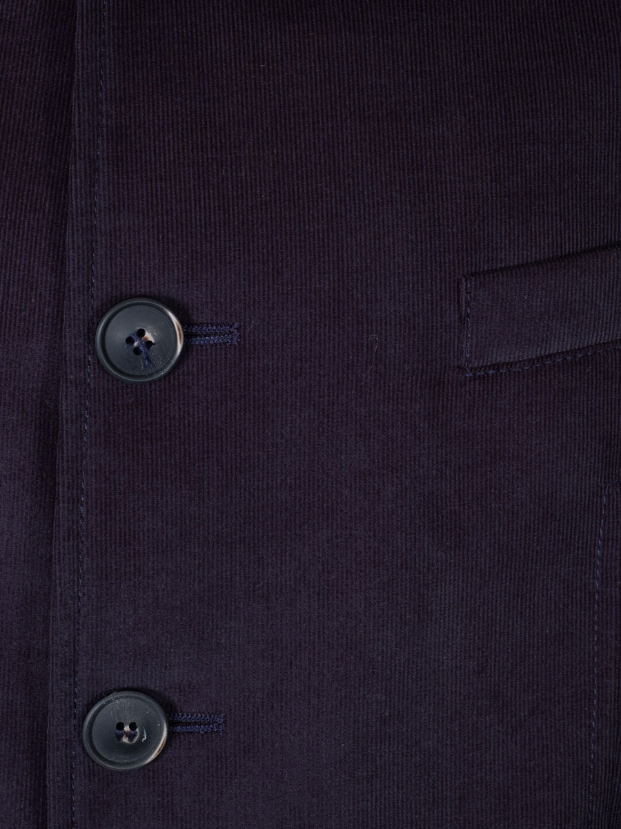 Schloß Orth Feincord Joppe Thaya, marine, grauer Kragen #5