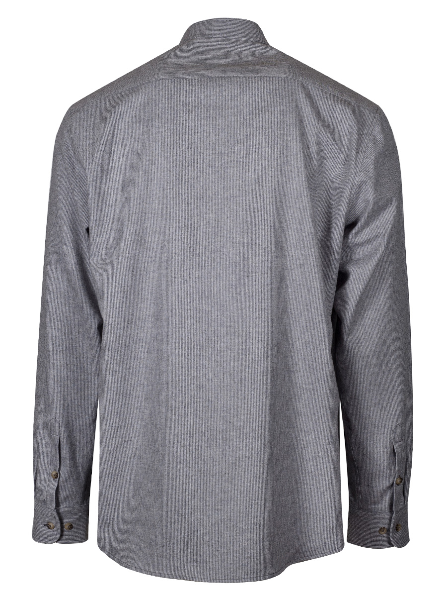 Waldorff Trachtenhemd mittelgrau, gestreift, Pfoad, Stehkragen #3