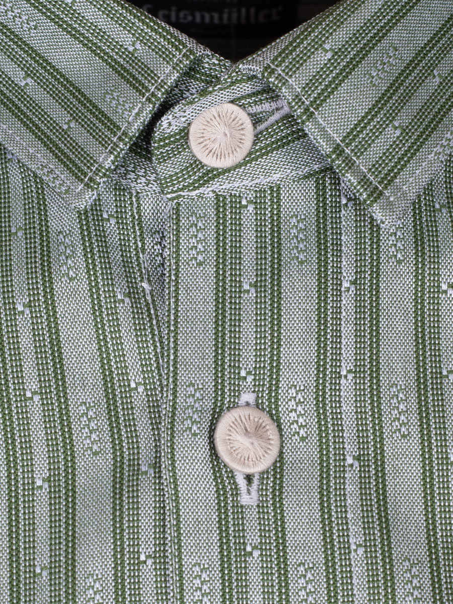 Arzberger Herrenhemd, grün, gestreift, Liegekragen, Pfoad, Slim Line #2