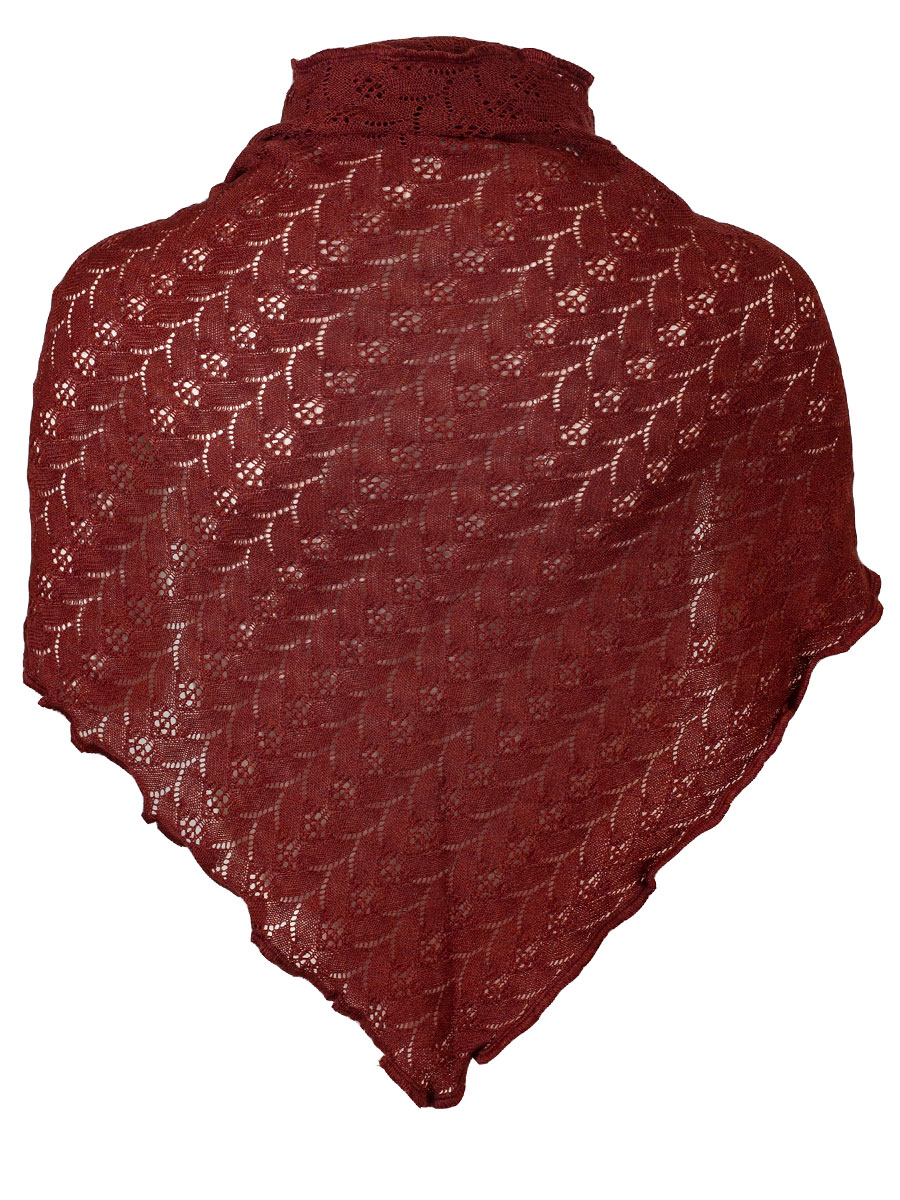 Wenger Strickstola Sofia, terracotta, Lochmuster, gewellter Abschluss #2