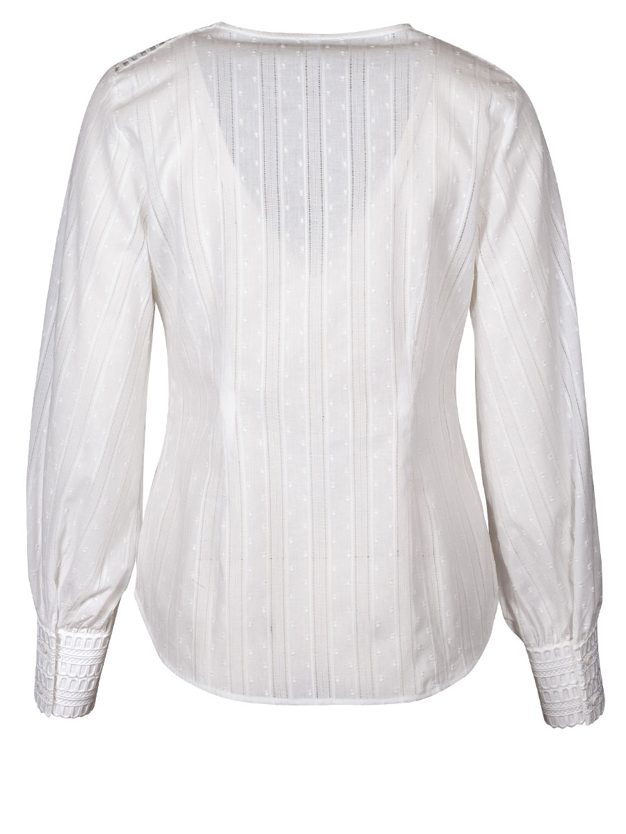 Wallmann Langarmbluse offwhite, Stickerei, Lochmuster #3