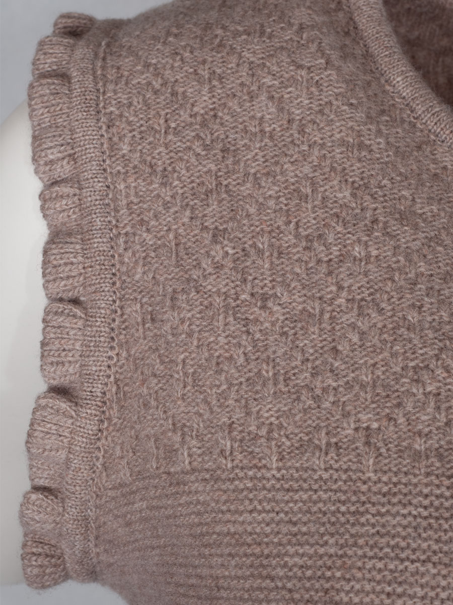 Huber Strickpullunder Nini, berber, Rüschenärmel #3