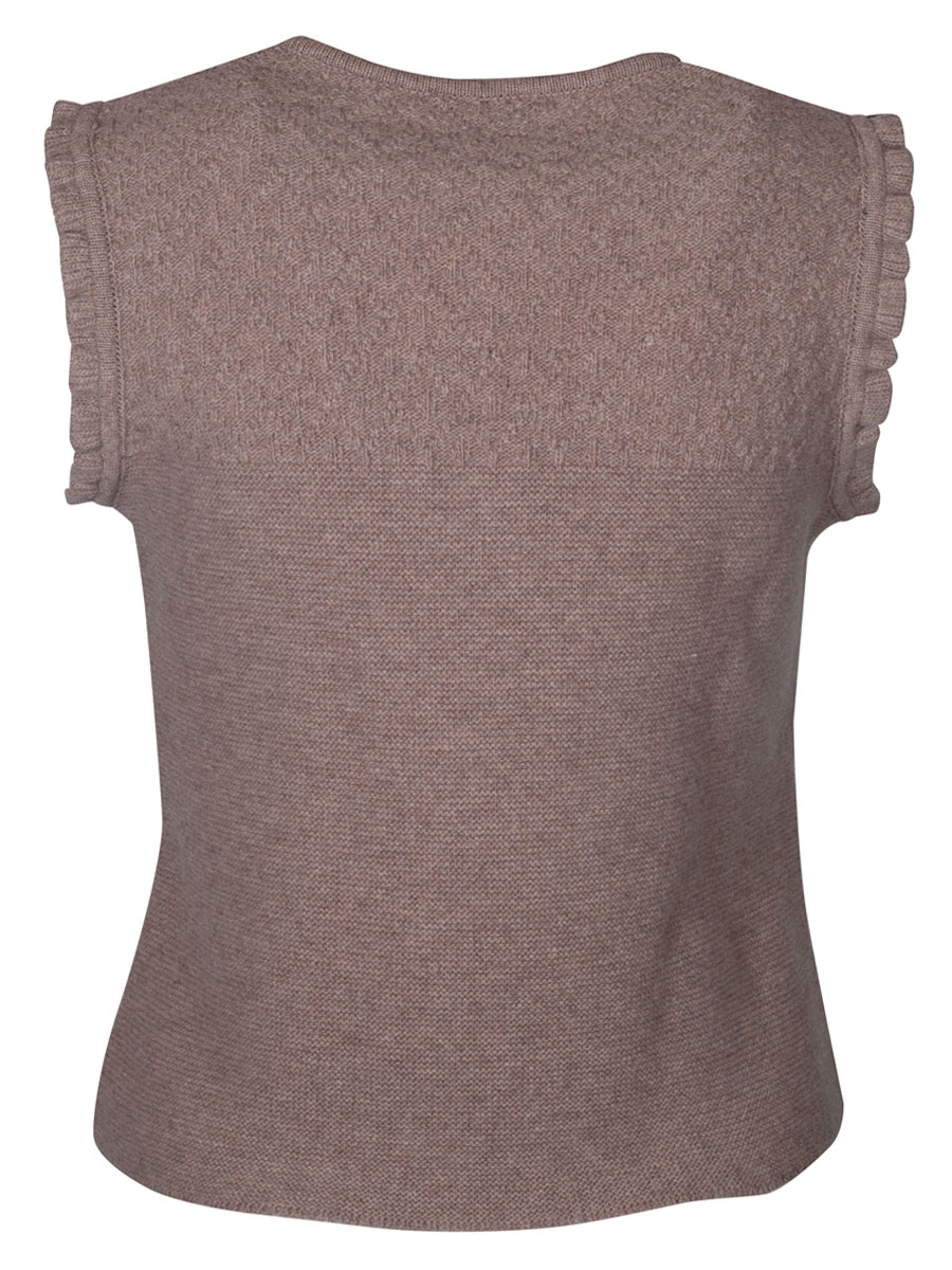 Huber Strickpullunder Nini, berber, Rüschenärmel #2